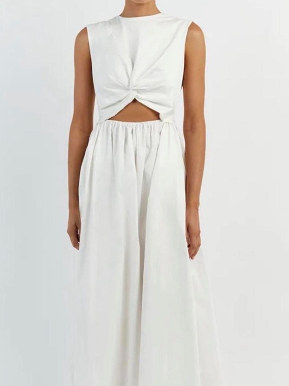Dissh Ramsey White Cotton Midi Dress